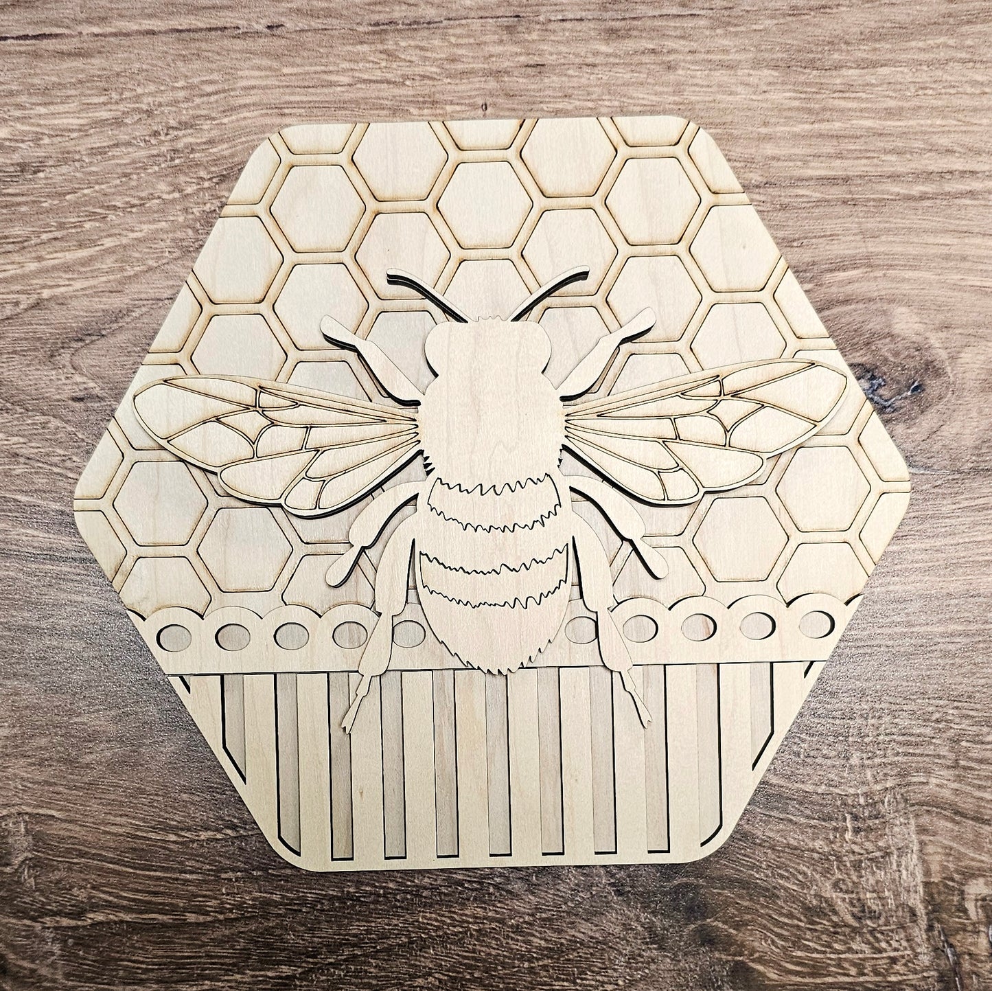 DIY Rustic Bee Hexagon Sign