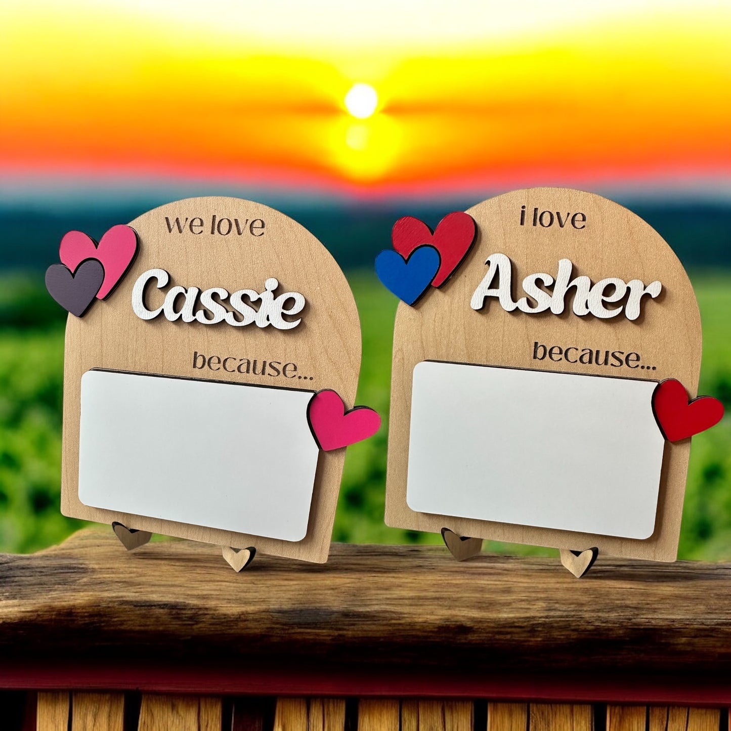 I Love You Because - Reusable Dry Erase Sign