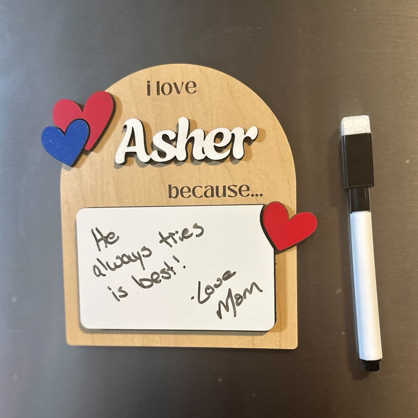 I Love You Because - Reusable Dry Erase Sign