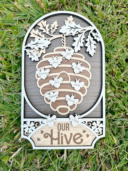 Personalized Bee Family Sign