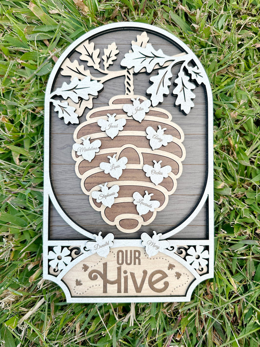 Personalized Bee Family Sign