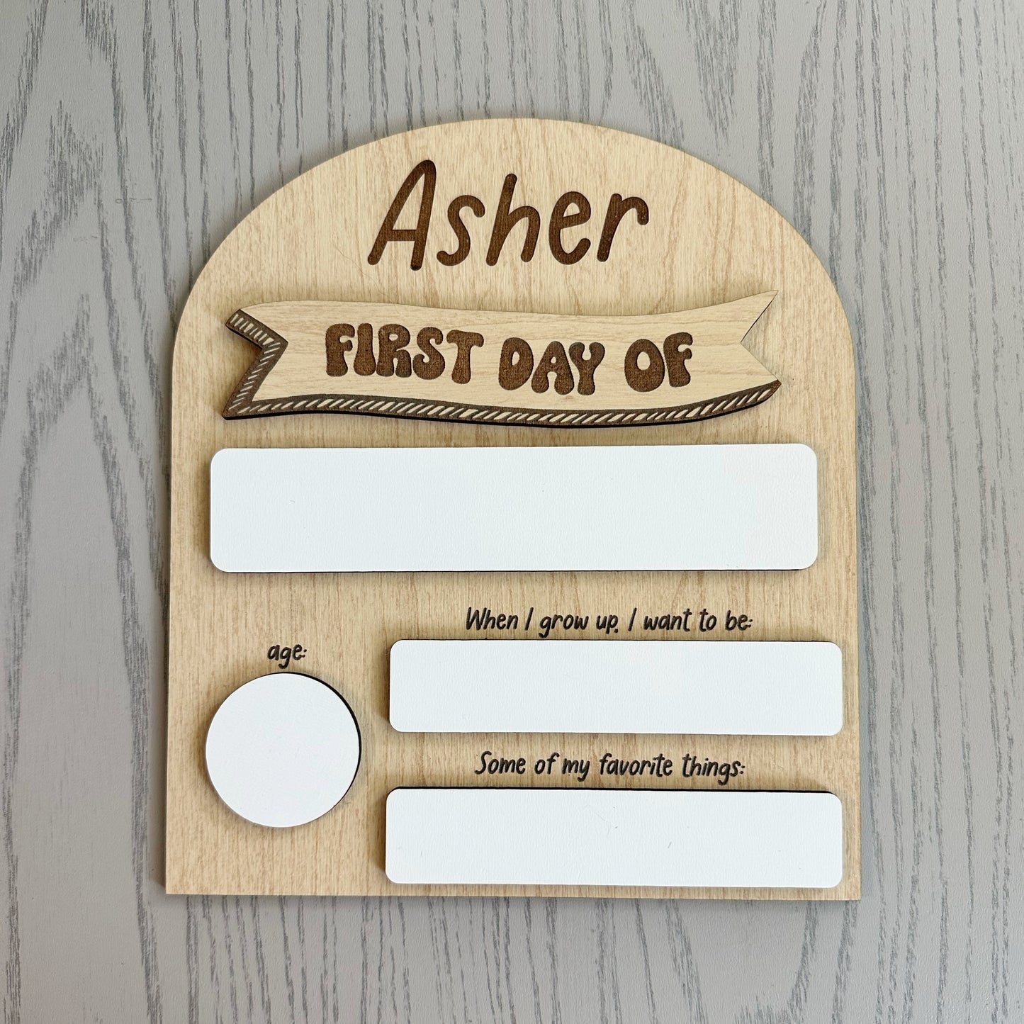Personalized First and Last Day Board
