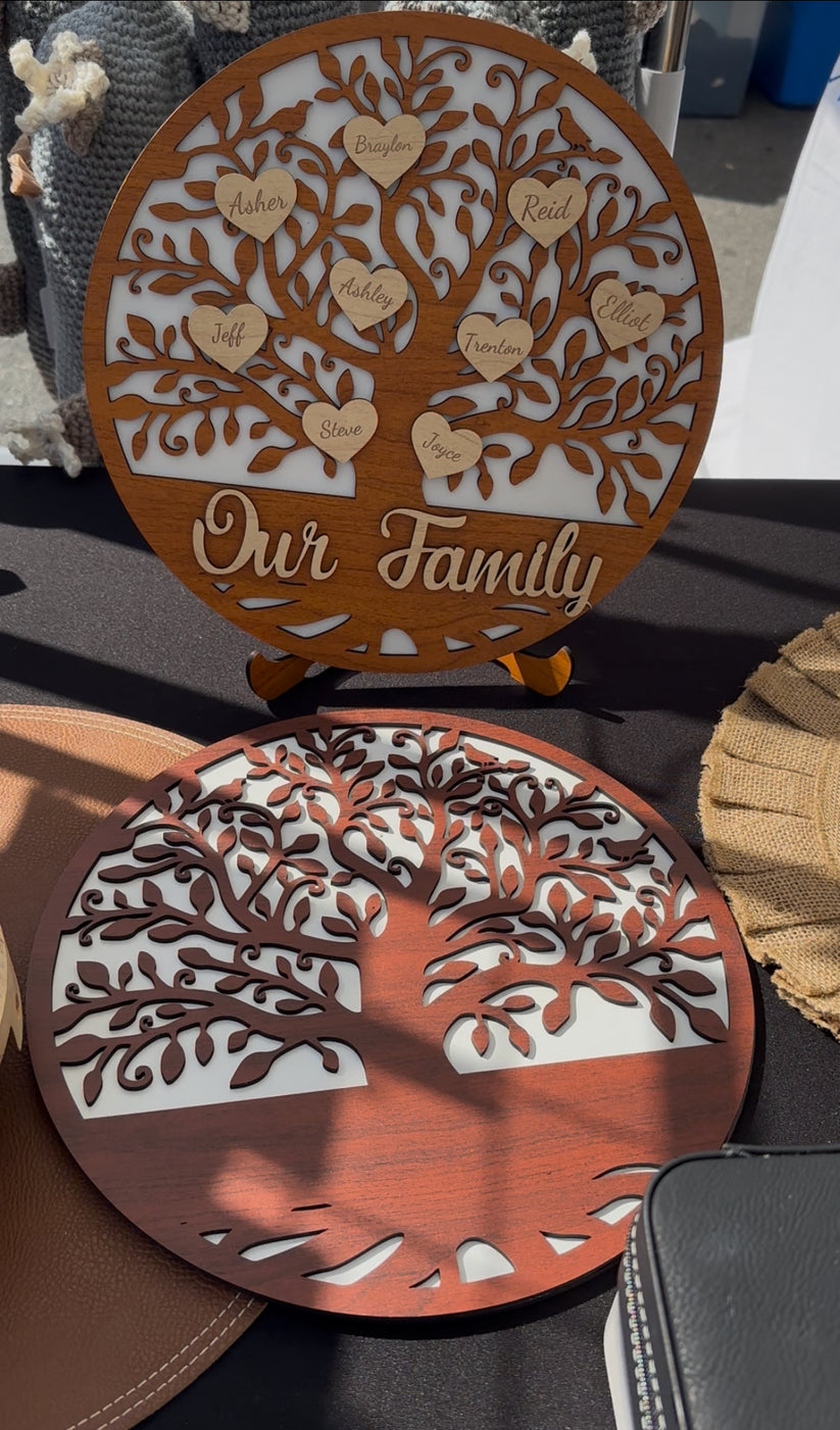 Engraved Tree Sign Personalized Laser Engraved Family Tree Sign – Mr. V Laser Design