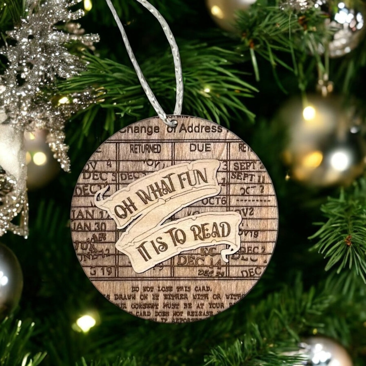 Wooden Book Ornament