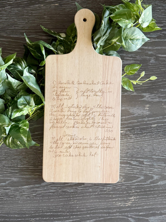 Engraved Recipe Board — Your Handwritten Recipe