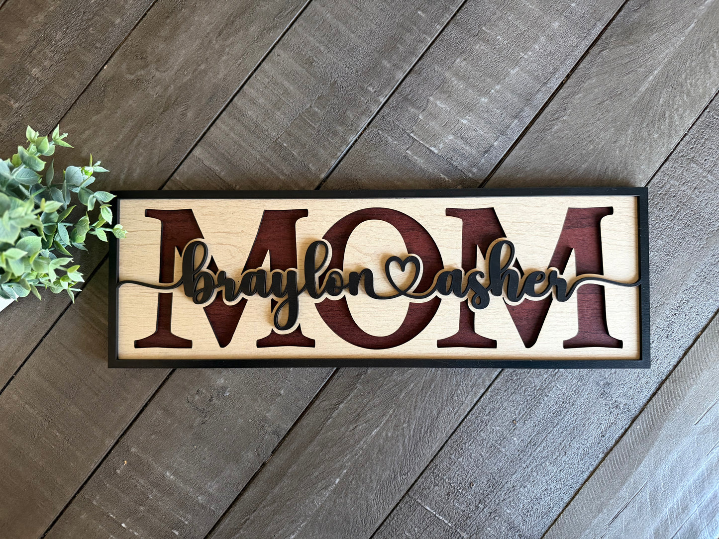 Personalized Name Sign – Custom Title + Kids’ Names | Stand Included