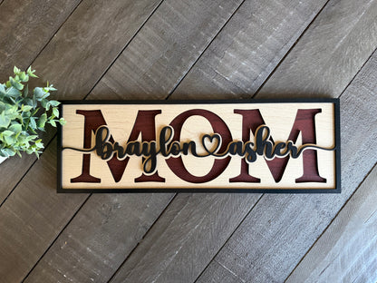 Personalized Name Sign – Custom Title + Kids’ Names | Stand Included