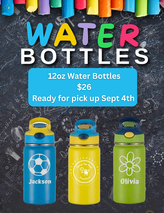 Personalized 12oz Kids Water Bottle (COK Preschool)