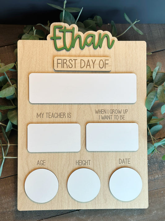 Personalized Back to School Sign
