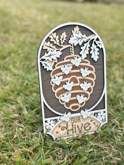 Personalized Bee Family Sign
