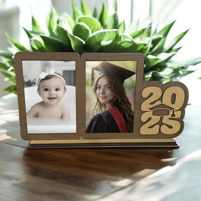 2025 Graduation Photo Frame – Single or Two-Photo Display