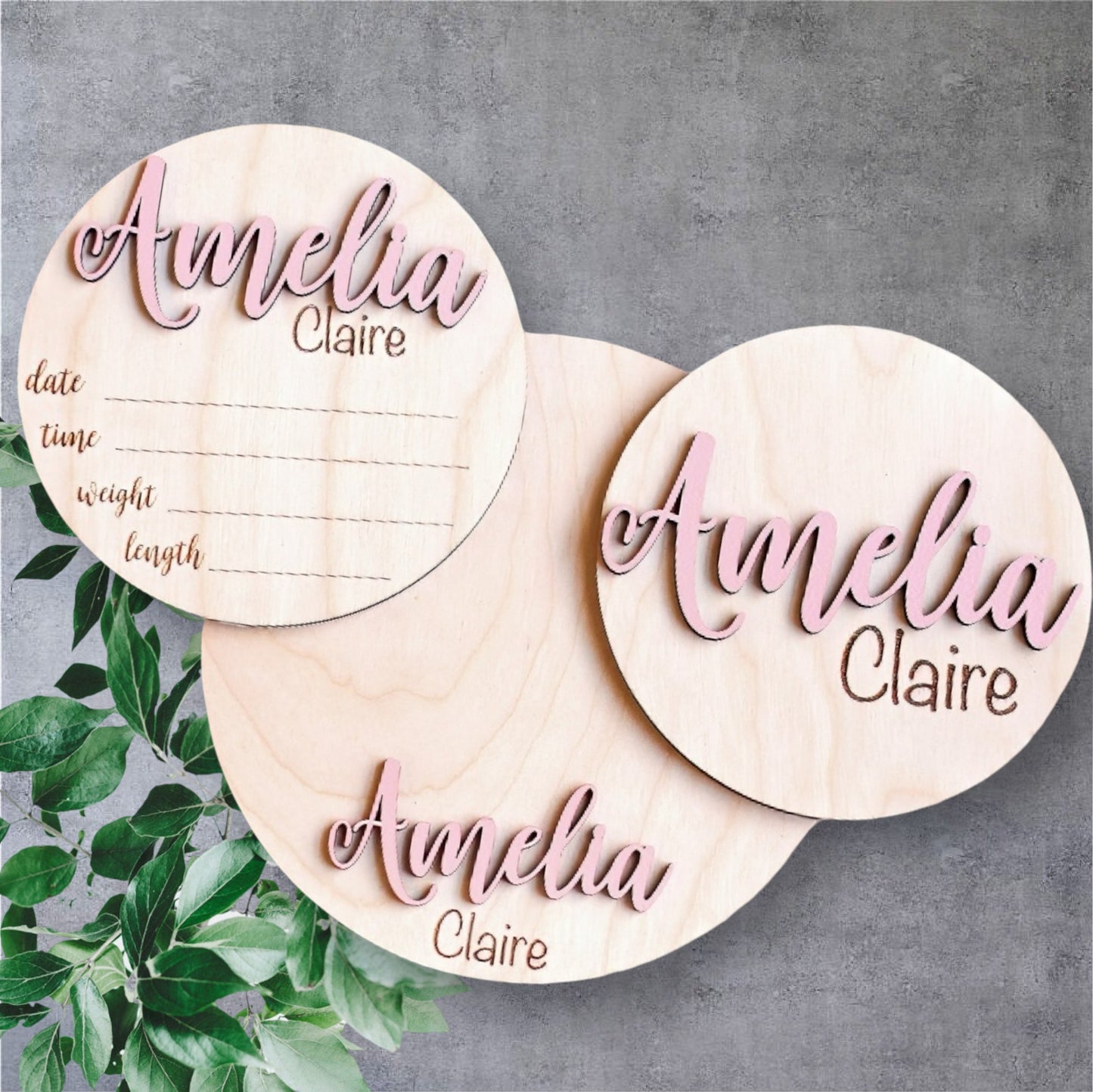 Wooden Birth Announcement Signs