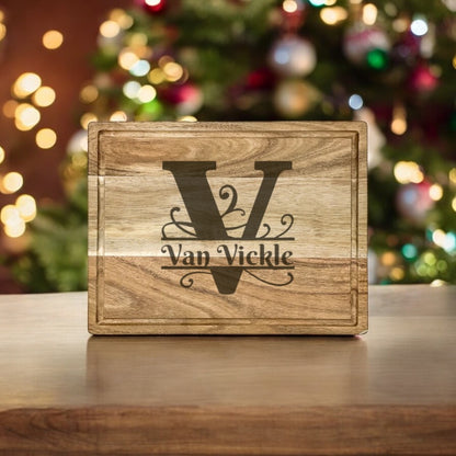 Personalized Acacia Wood Rectangular Cutting Board