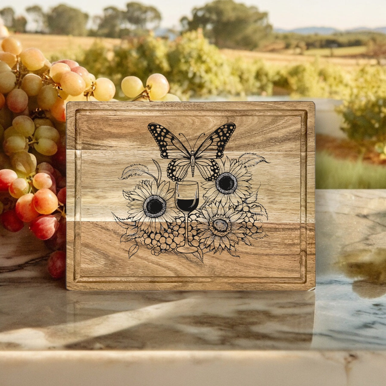 Personalized Acacia Wood Rectangular Cutting Board