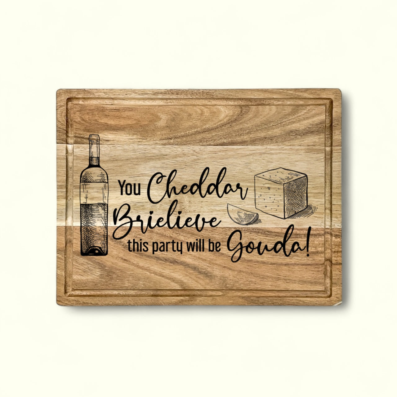 Personalized Acacia Wood Rectangular Cutting Board