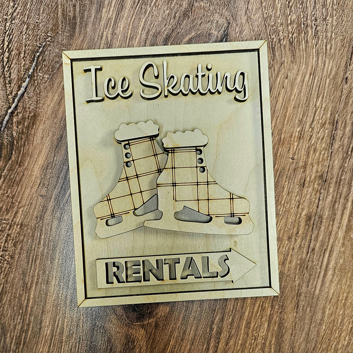 Roller Rink Skate Rentals Sign DIY Ice Skating Sign – Mr. V Laser Design